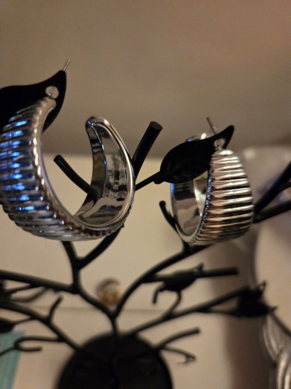 Silver hoops earrings